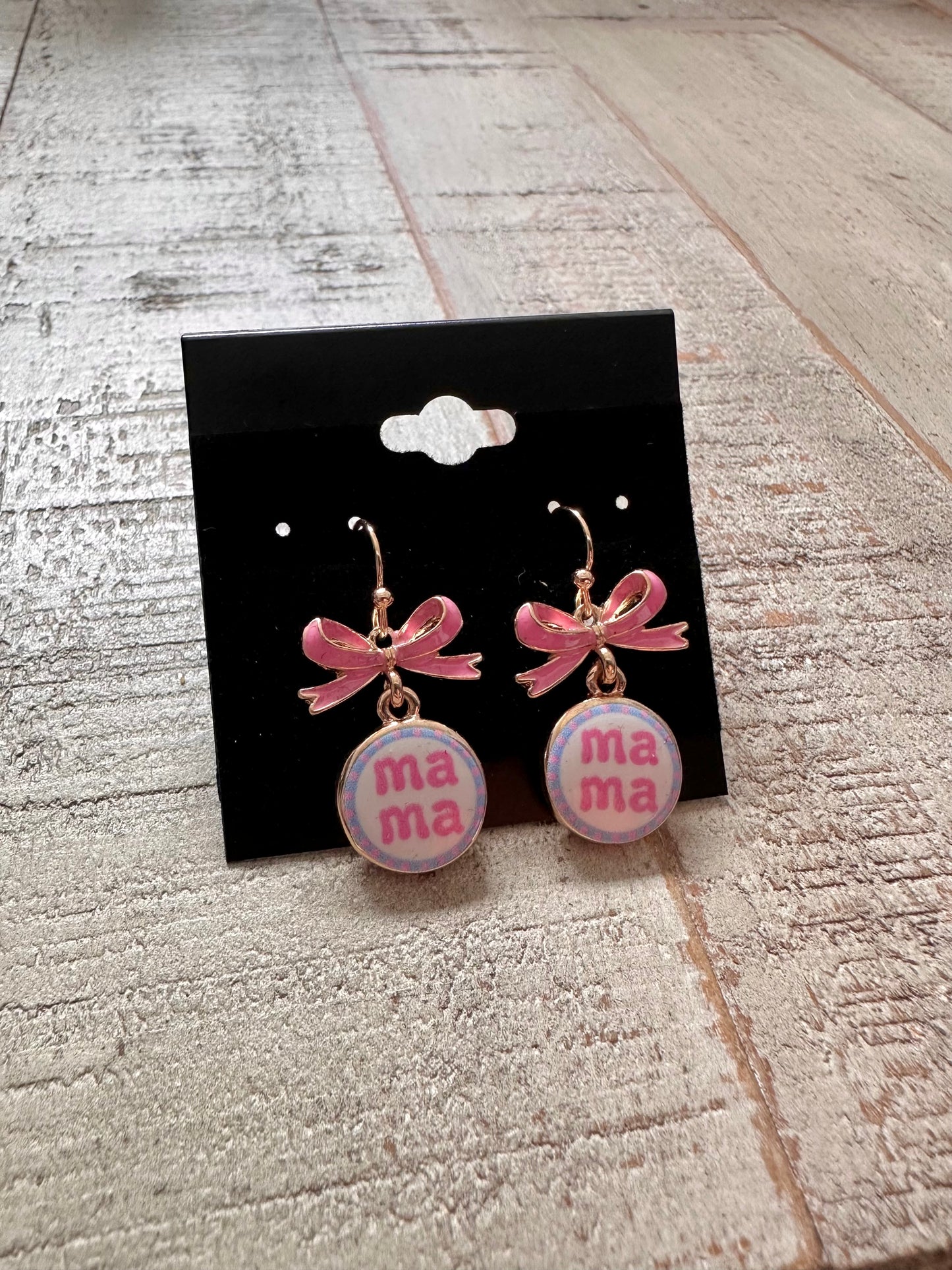 Pink Mama w/ Bows Earrings