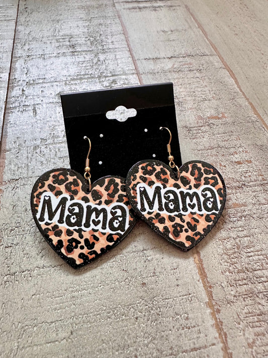 Leopard Print Mama Earrings