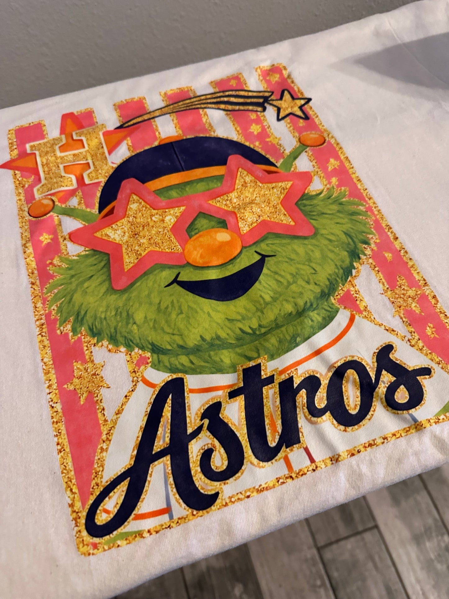 Pink Stripes Orbit Astros Tee